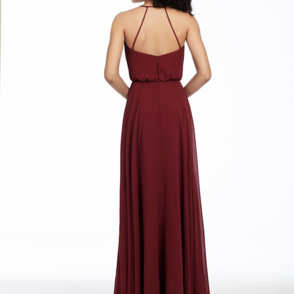 Hayley Paige Occasions bridesmaids dress - Style 5753 Burgundy - Picture 2 of 6